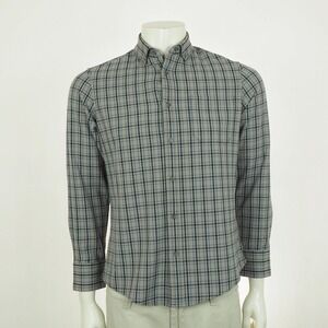 Mizzen+Main Button Down Shirt Mens Small Nickel Houston Gray Plaid City Flannel
